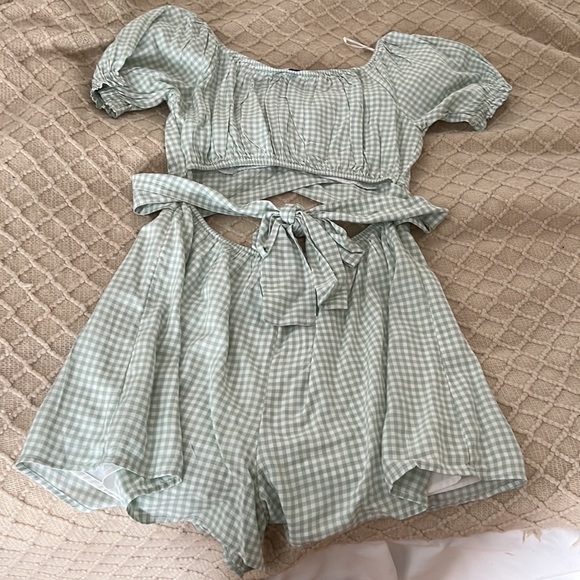 Gingham print Romper - Picture 3 of 3